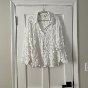 Nordstrom Rack White Crinkle Blouse Size S NWT